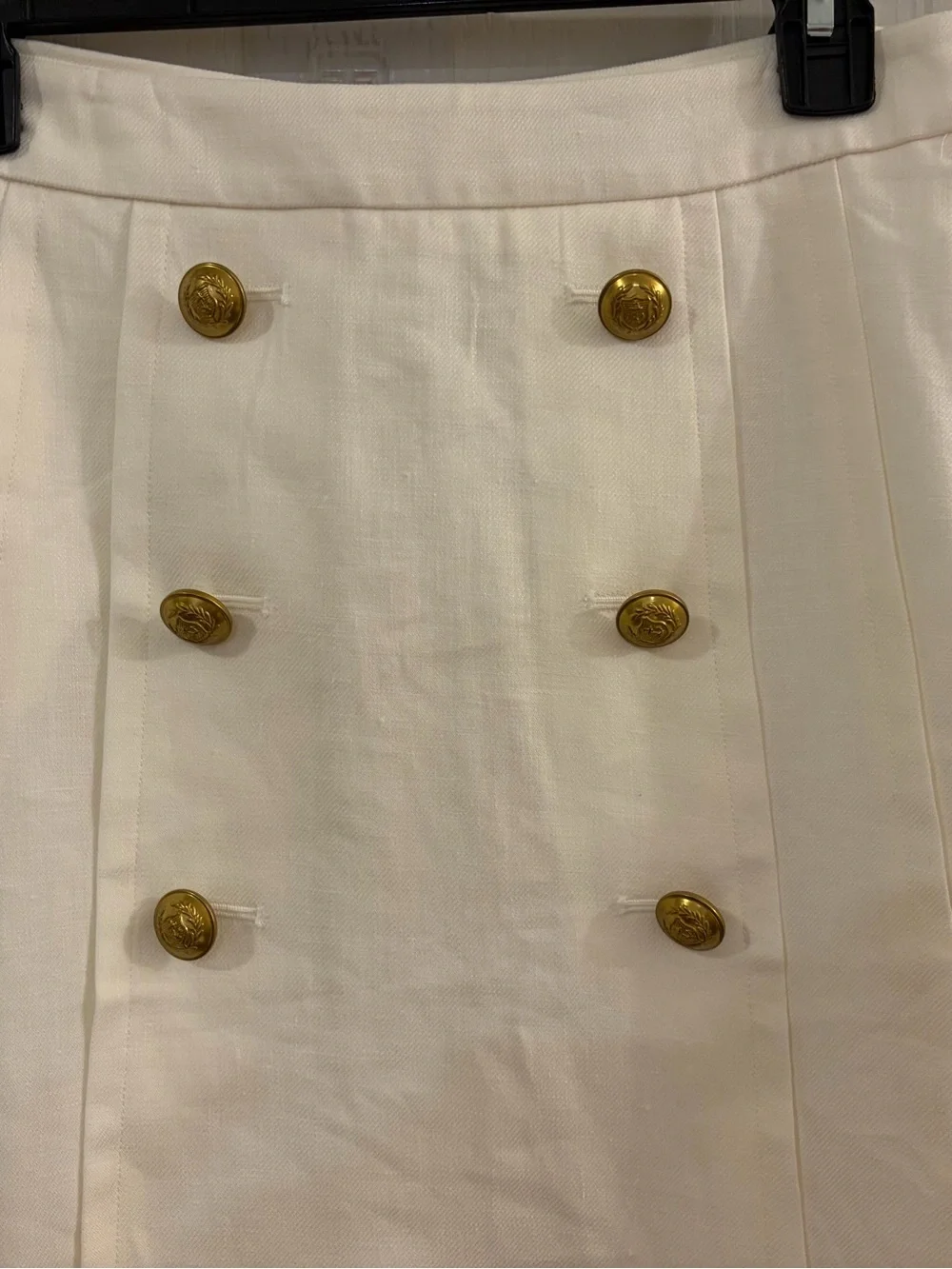J.Crew NWT Women's Cream Double-Breasted Button Skirt